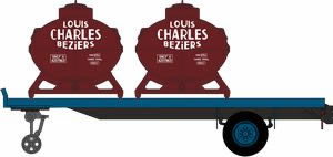 REE Modeles FB-003 - French Flat Trailer with 2 container loads  LOUIS CHARLES